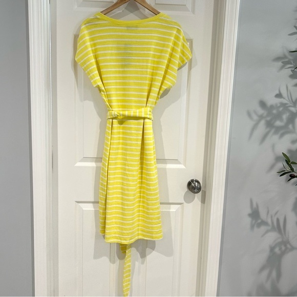 Lane Bryant Yellow Striped T Shirt Dress 14/16 NWT Cotton Short Sleeve V-Neck - Picture 10 of 16